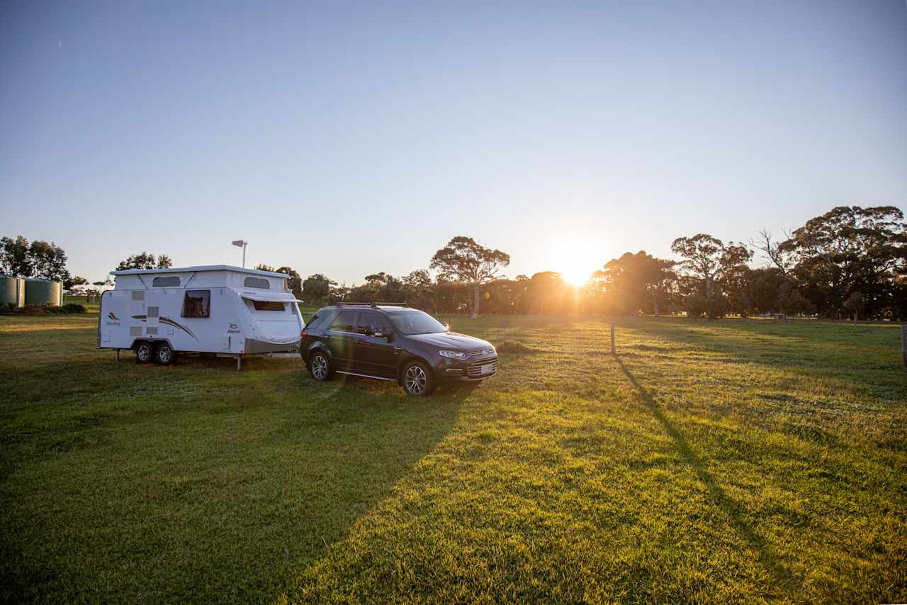 Sunrise over the padock where the goats hang out