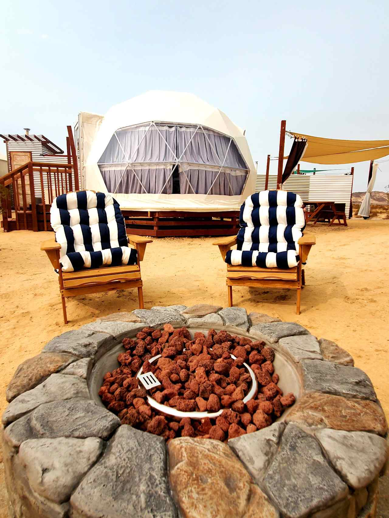 Sit and enjoy the gas firepits!