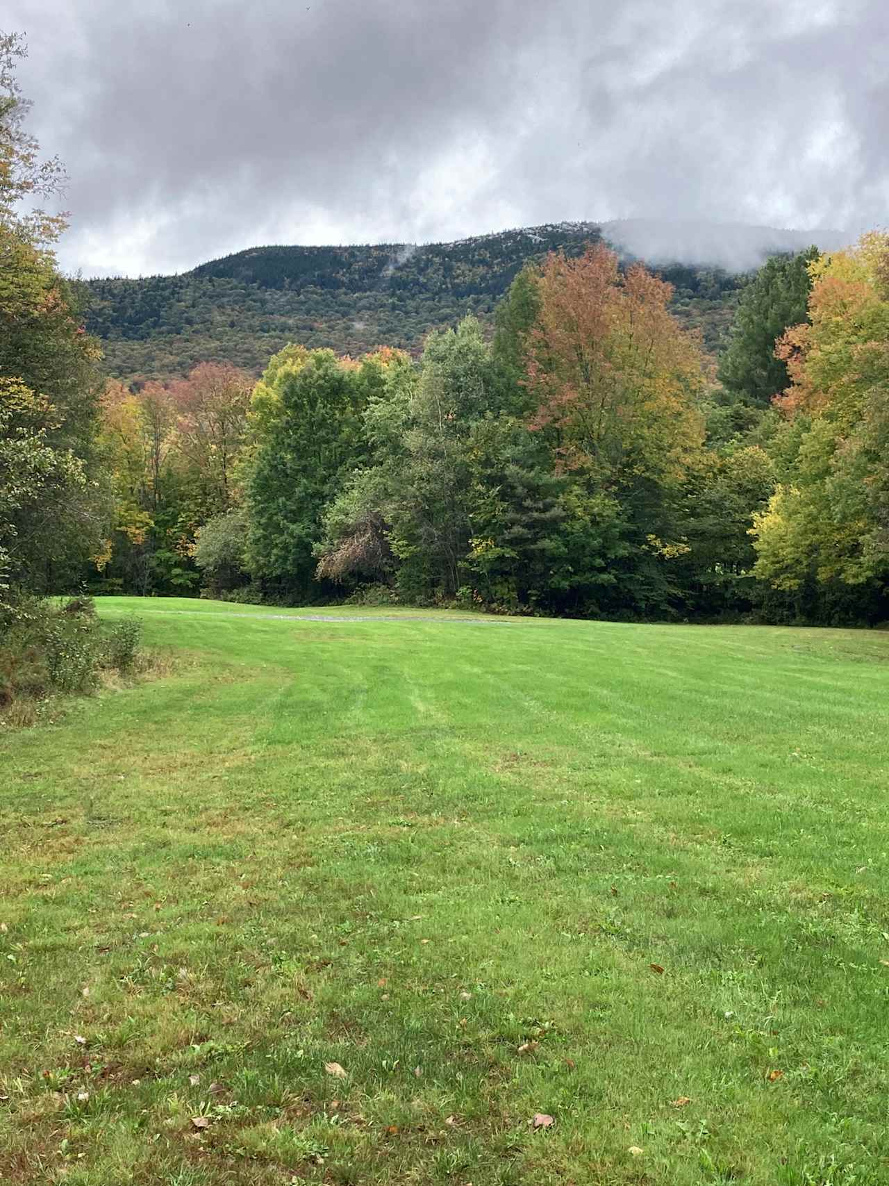 View looking up the field at Mt. Cube.  The AT Trail goes over the peak of Mt. Cube.