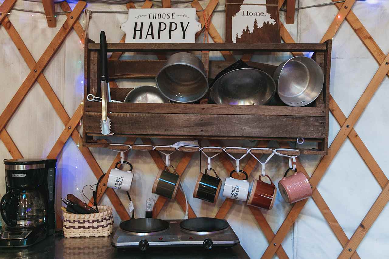 All the kitchen basics provided—very grateful. 
