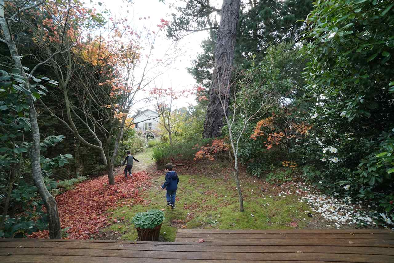 Fully fenced child friendly backyard.