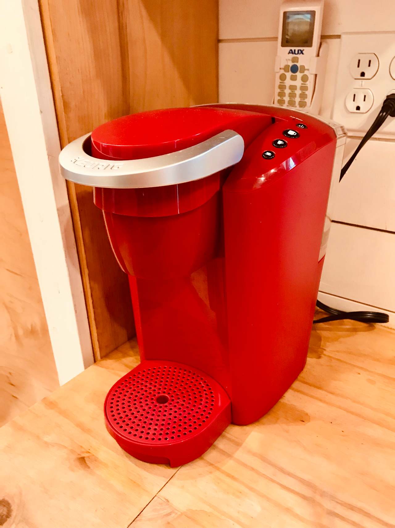 New Keurig coffee maker. Pods provided for your stay. 