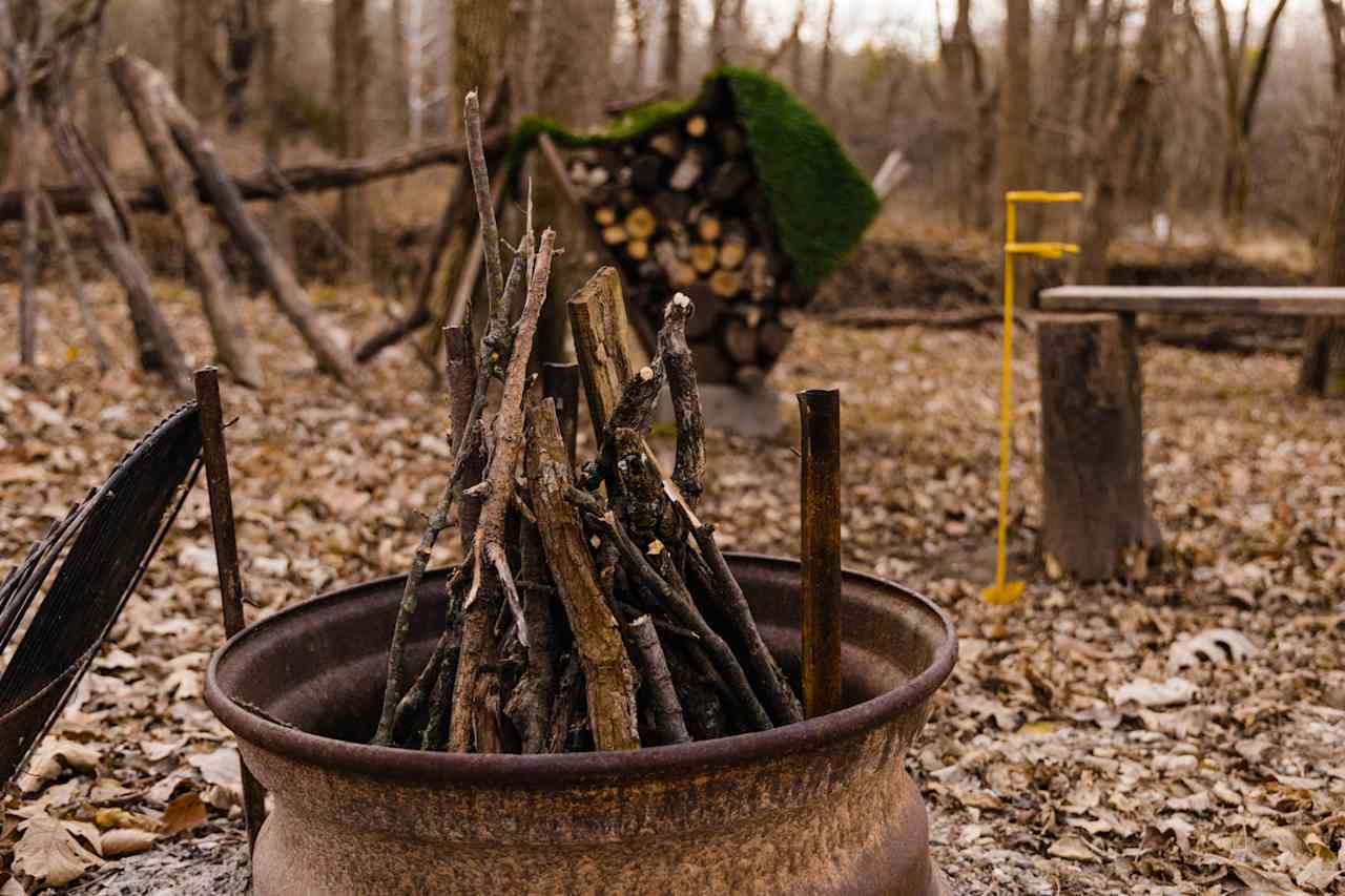 When we arrived a fire was already built for us with extra firewood nearby.
