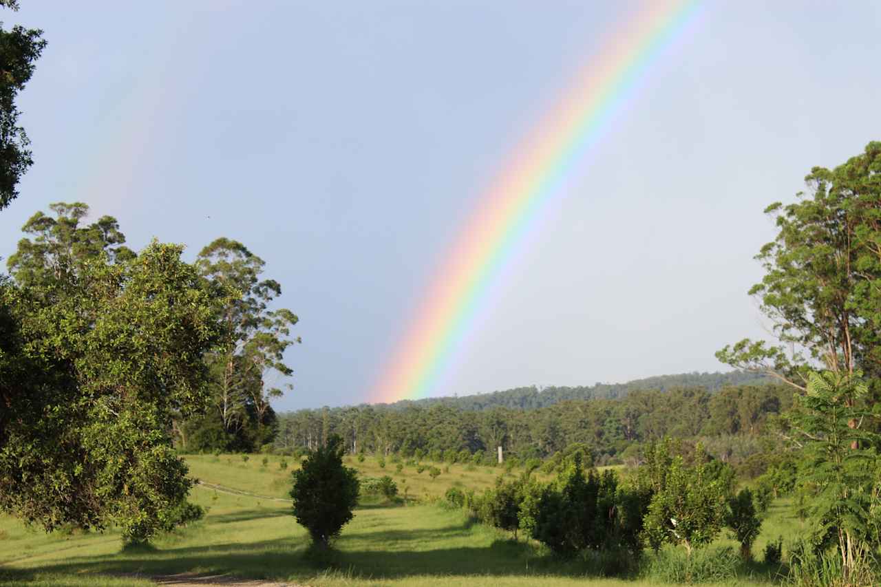 view across the farm from the front deck