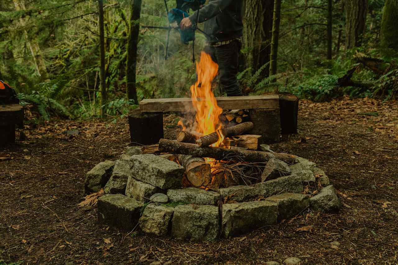 Awesome rock fire pits all around the area. 