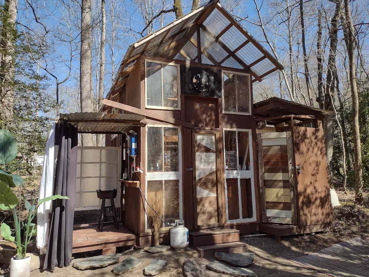 New outdoor hot water shower
