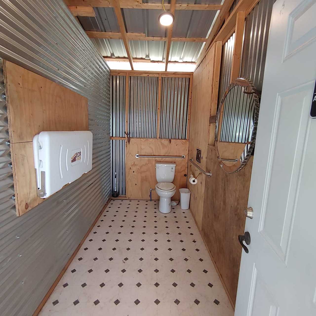 Campgrounds restrooms. 
One wheelchair excessable and a one stall two urinal men's and a three stall womans