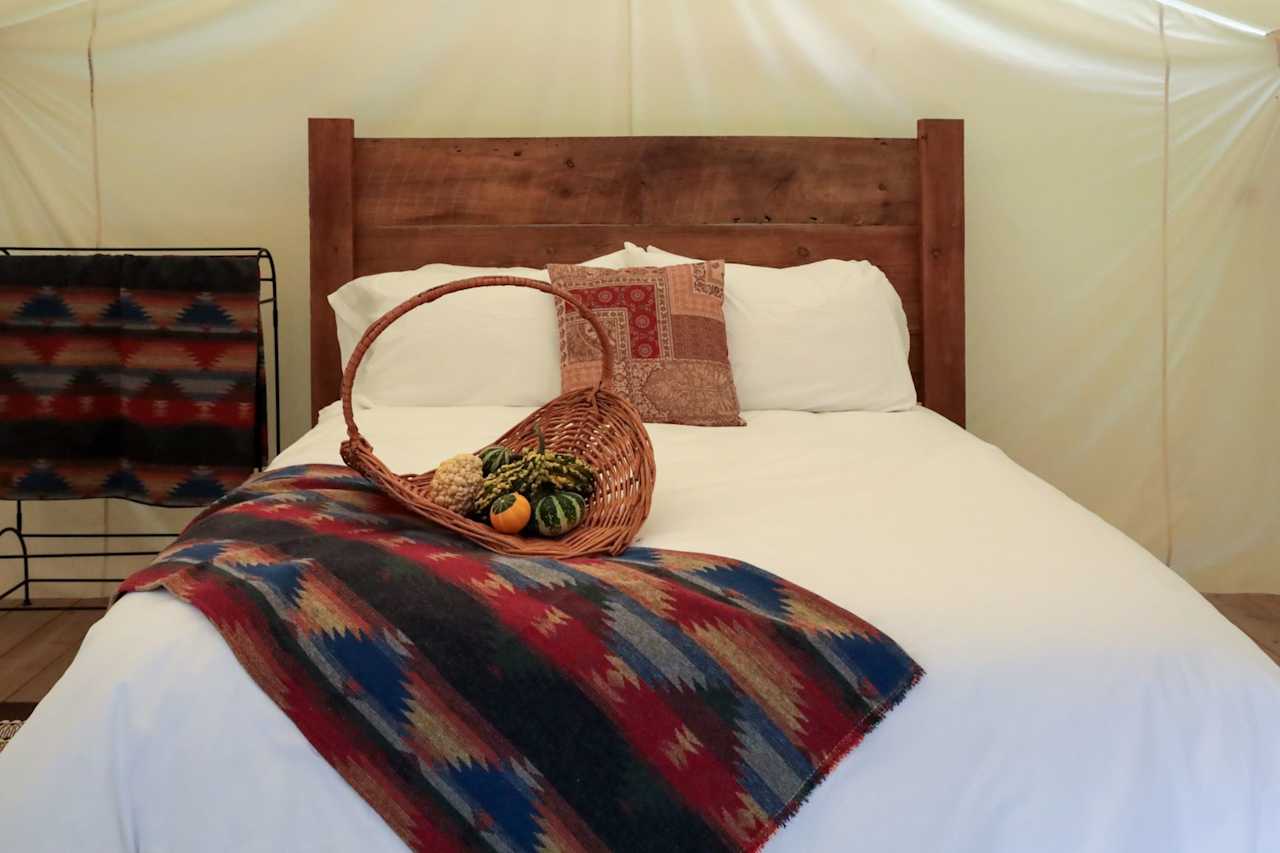 Queen bed, reclaimed wood
