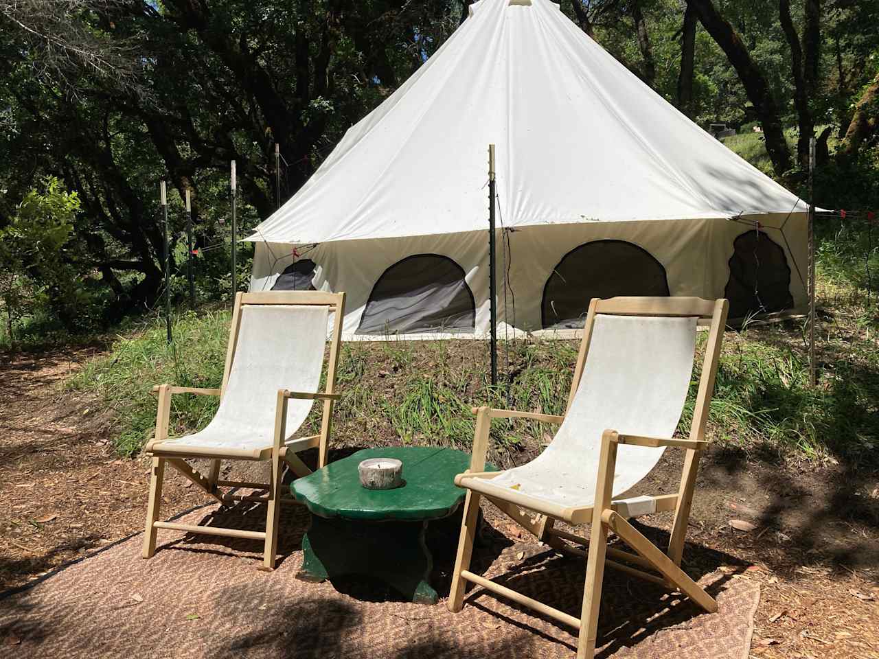 Relax to the sounds of the forest and the stream below