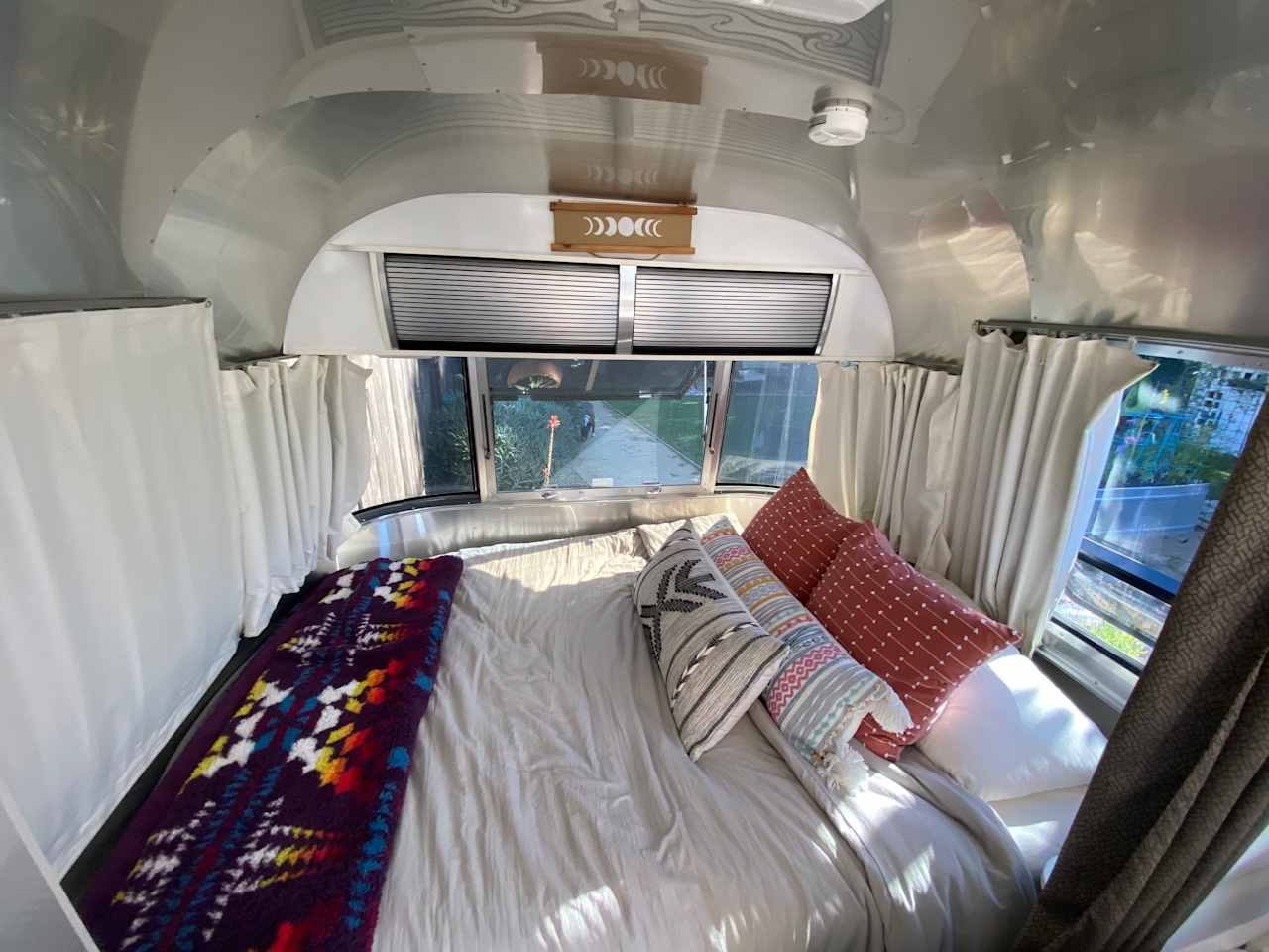 Queen sized main bed sleeps two adults comfortably. Bed lifts for additional storage. 