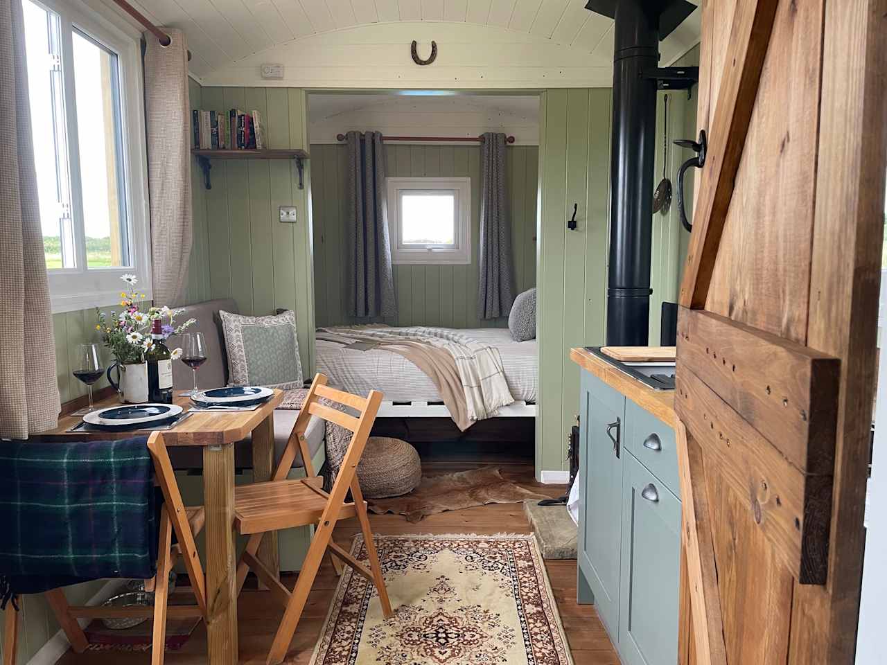 View from bathroom towards bedroom