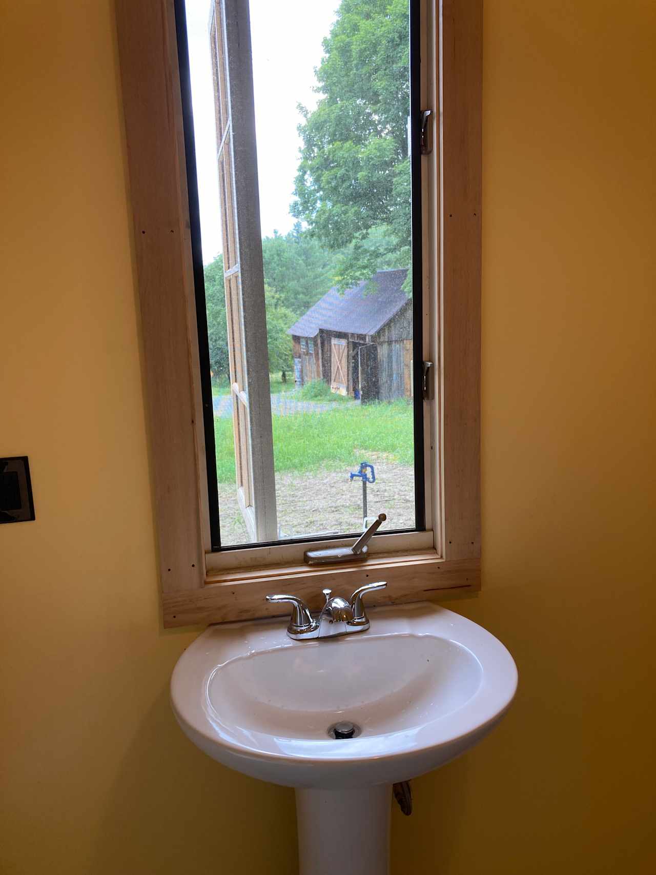 Natural light and a beautiful view while you freshen up. 