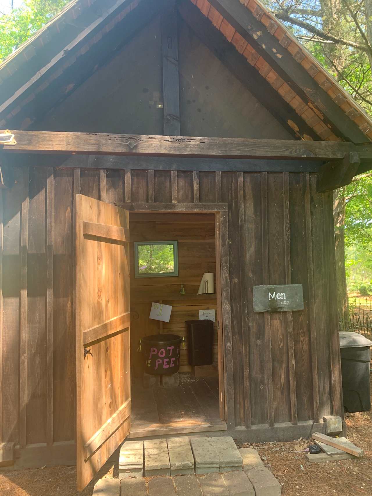 Composting toilets in the bathrooms