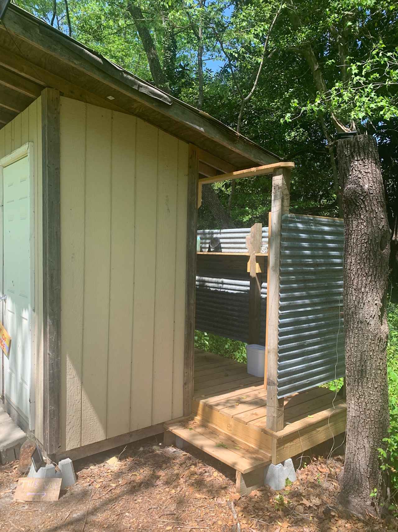 Hot water outdoor shower