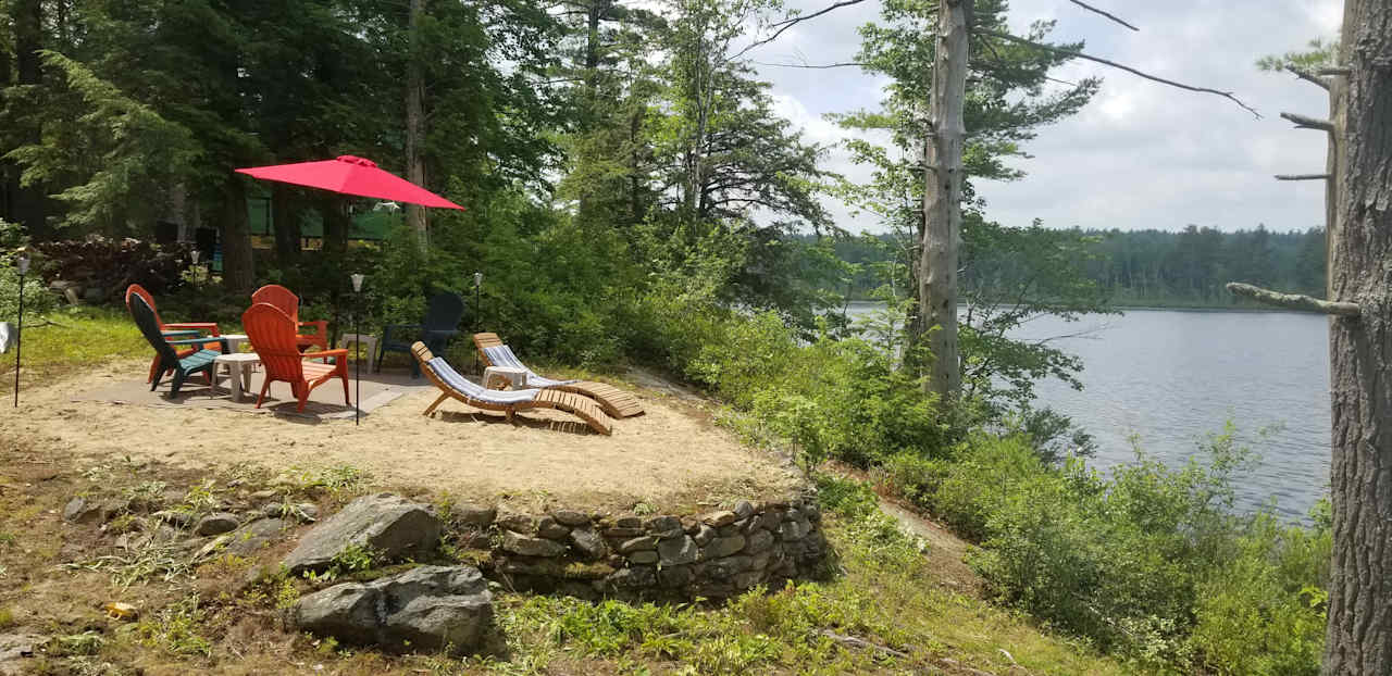 Small sandy area to relax and enjoy the view