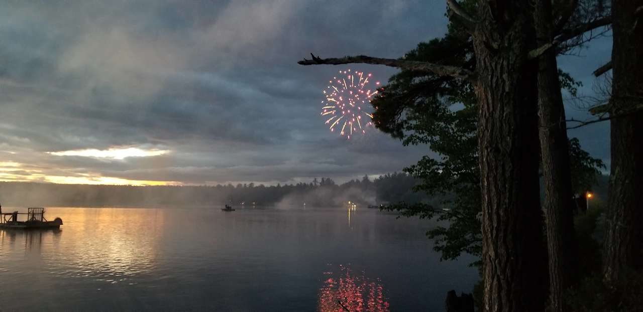 Fire works over water, 4th of July