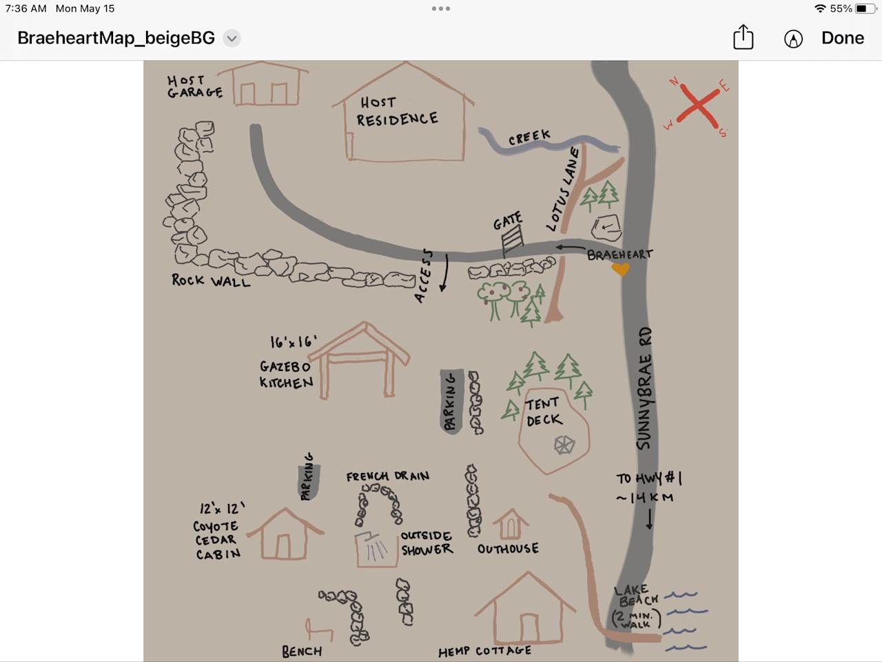 Site lay out (not to scale)
 