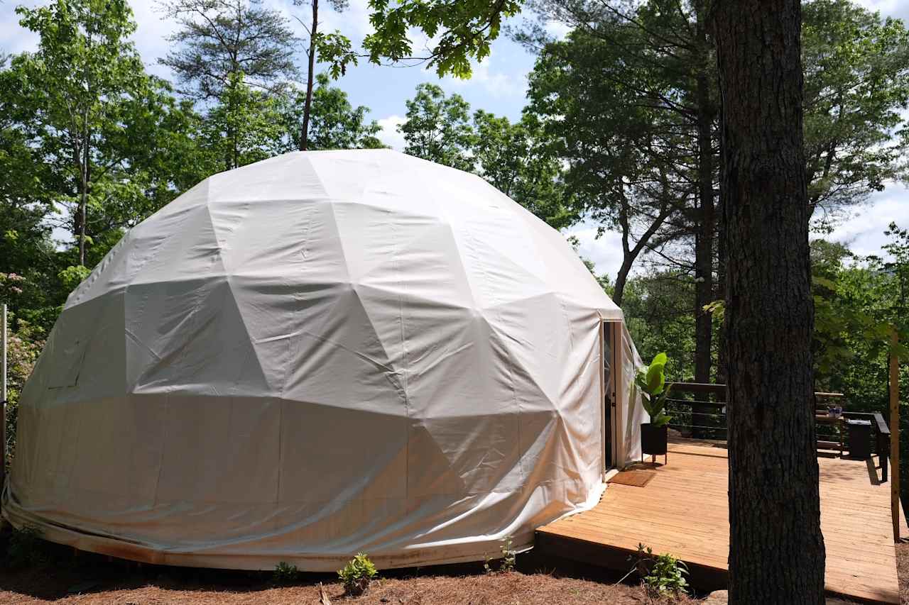 Luxe Glamping Dome HotTub Mvie Thtr