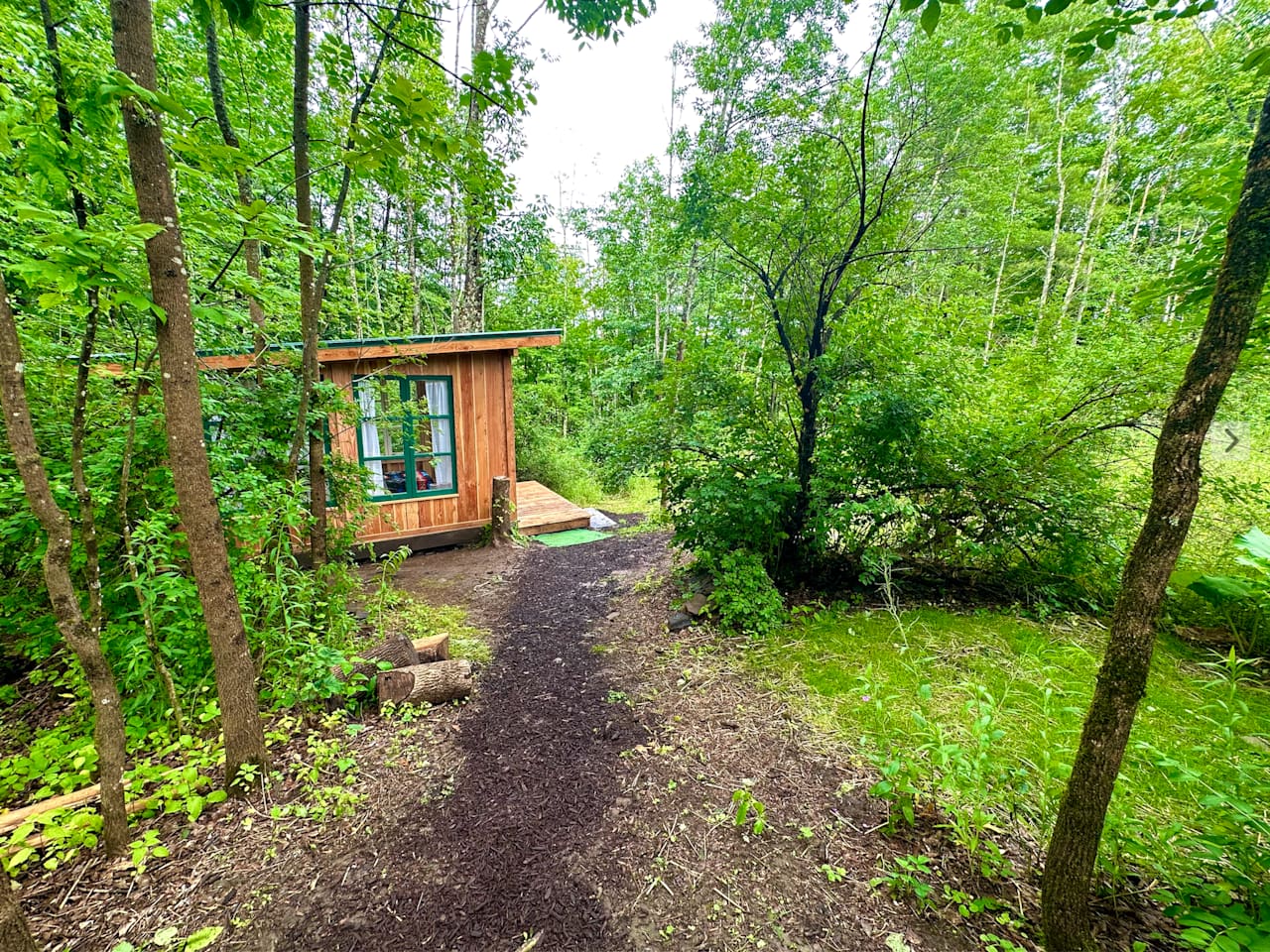 the path and the tiny cabin