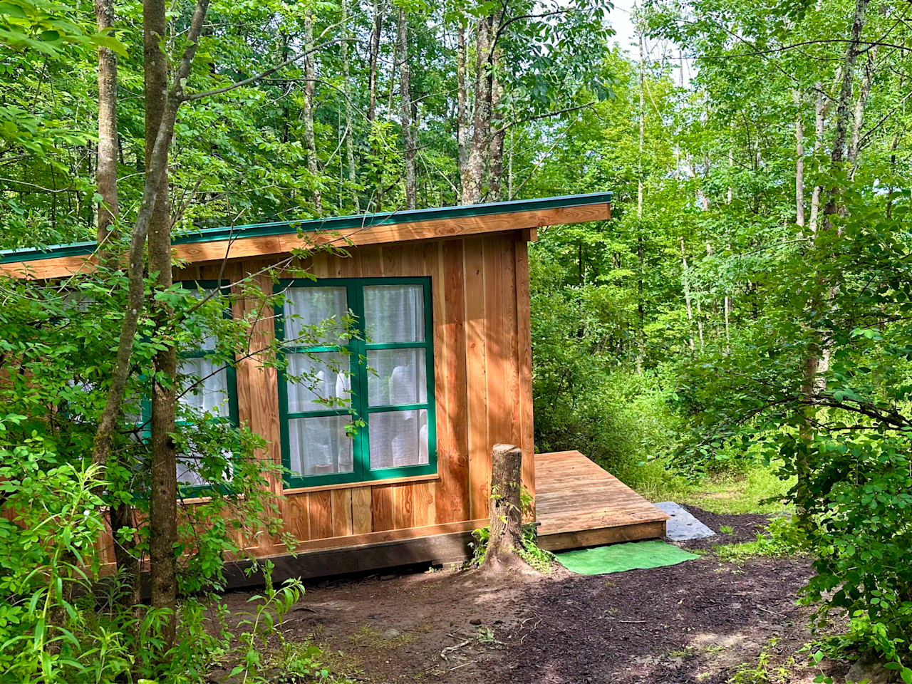tiny wildflower cabin and front deck