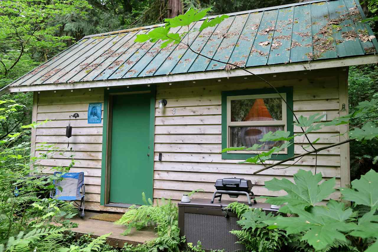 The rustic cabin