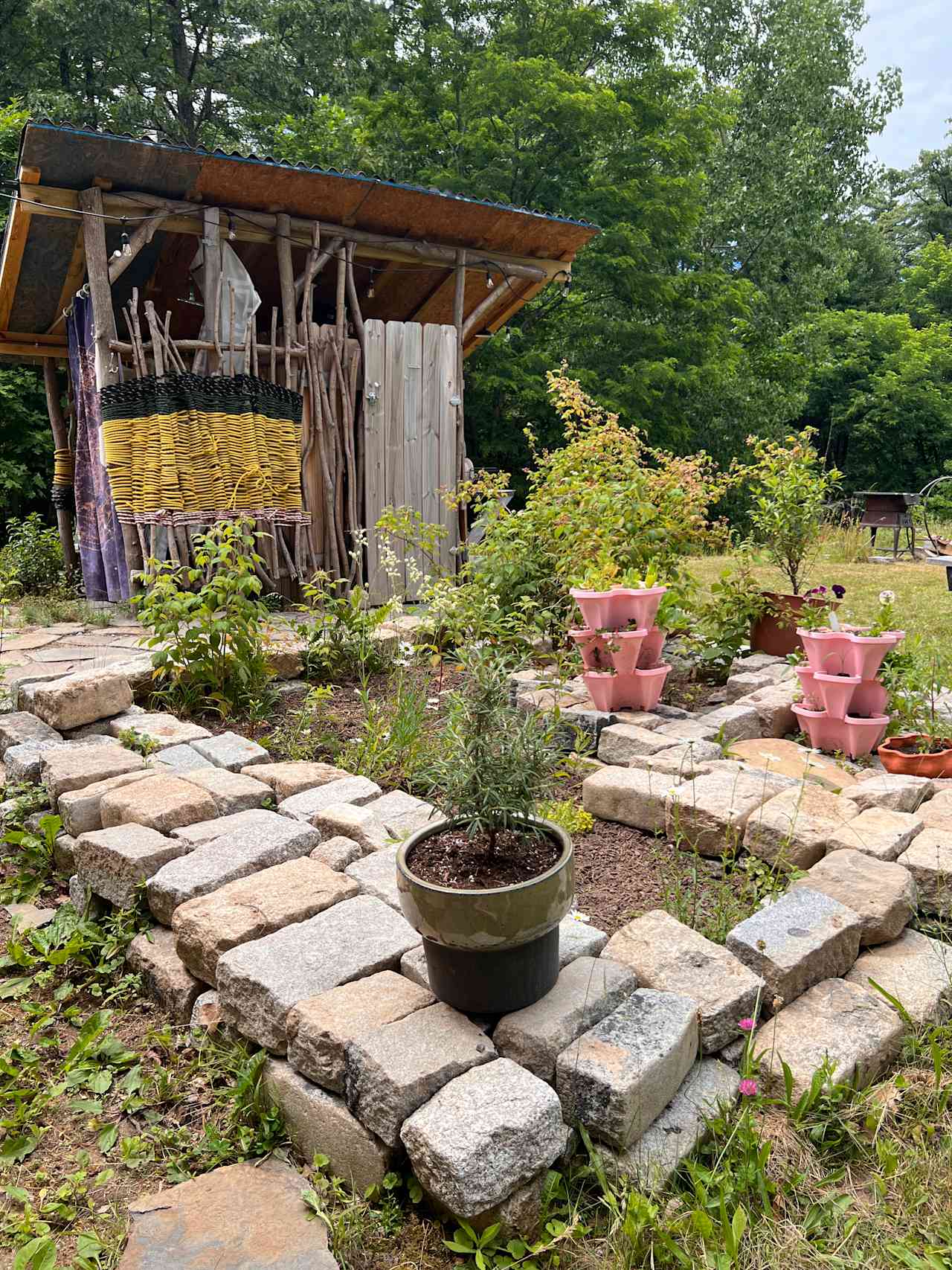 outhouse and garden