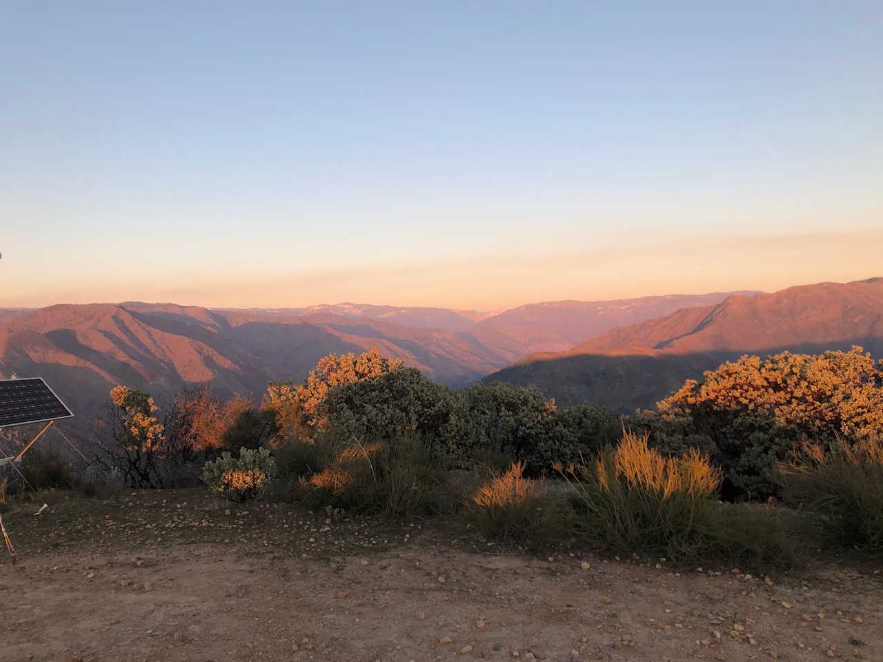 End of road view of El Capitan at sunset