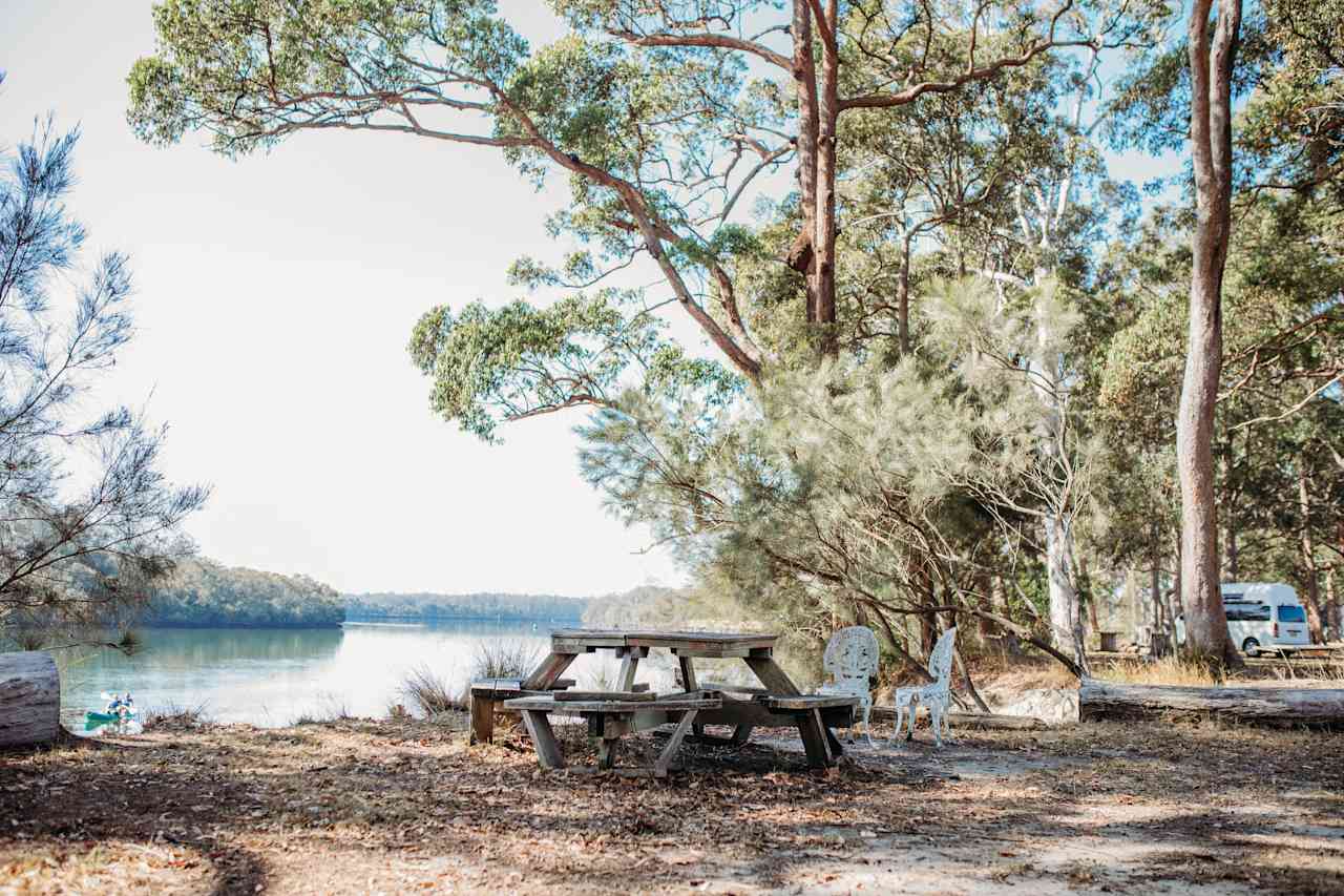 Beautiful outdoor seating overlooking the river