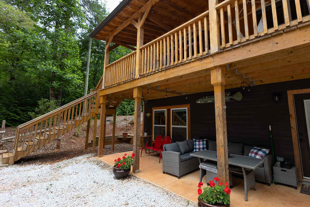 Covered Back Porch overlooking lake