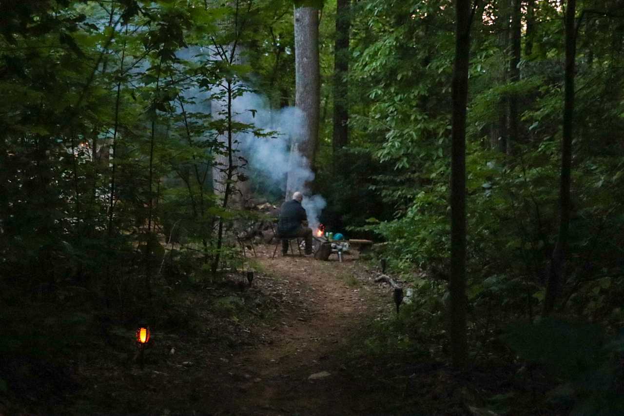 Coming back from the bathroom to a warm campfire at wild fairies!