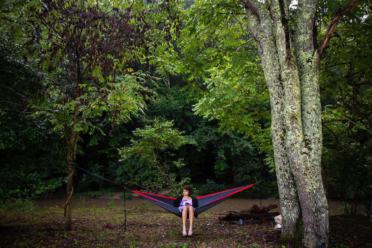 Perfect spot by the river to set up our hammock! I took the best nap there...