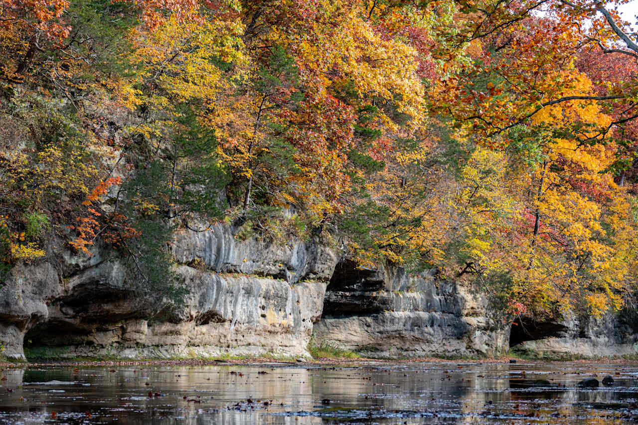 Sandstone bluffs along the creek