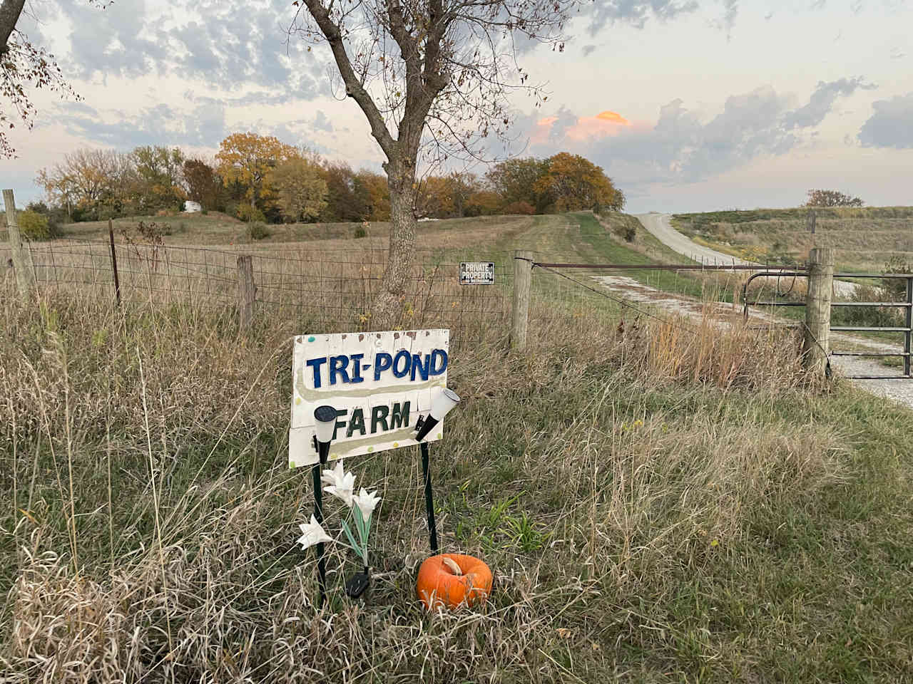 A sign by the gate.