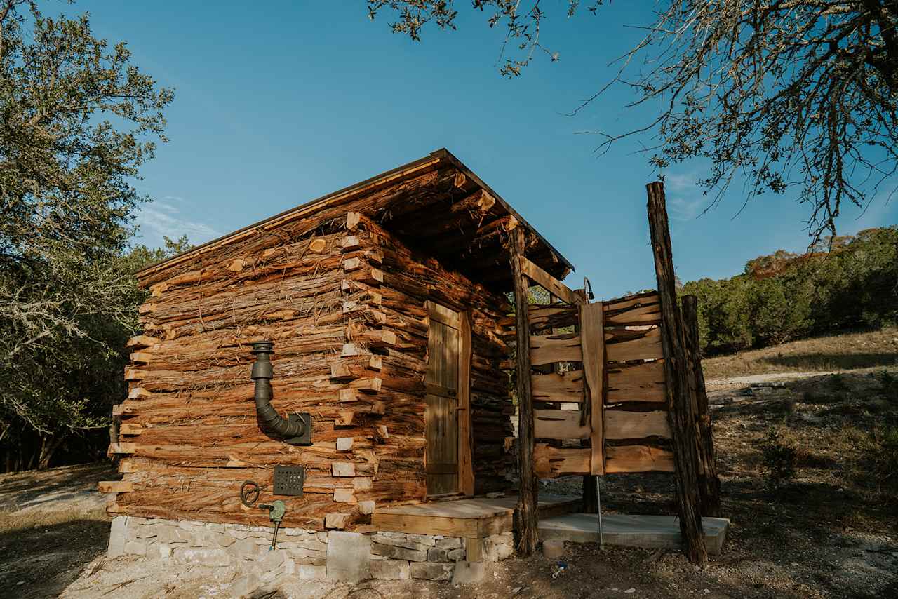 sauna + outdoor shower