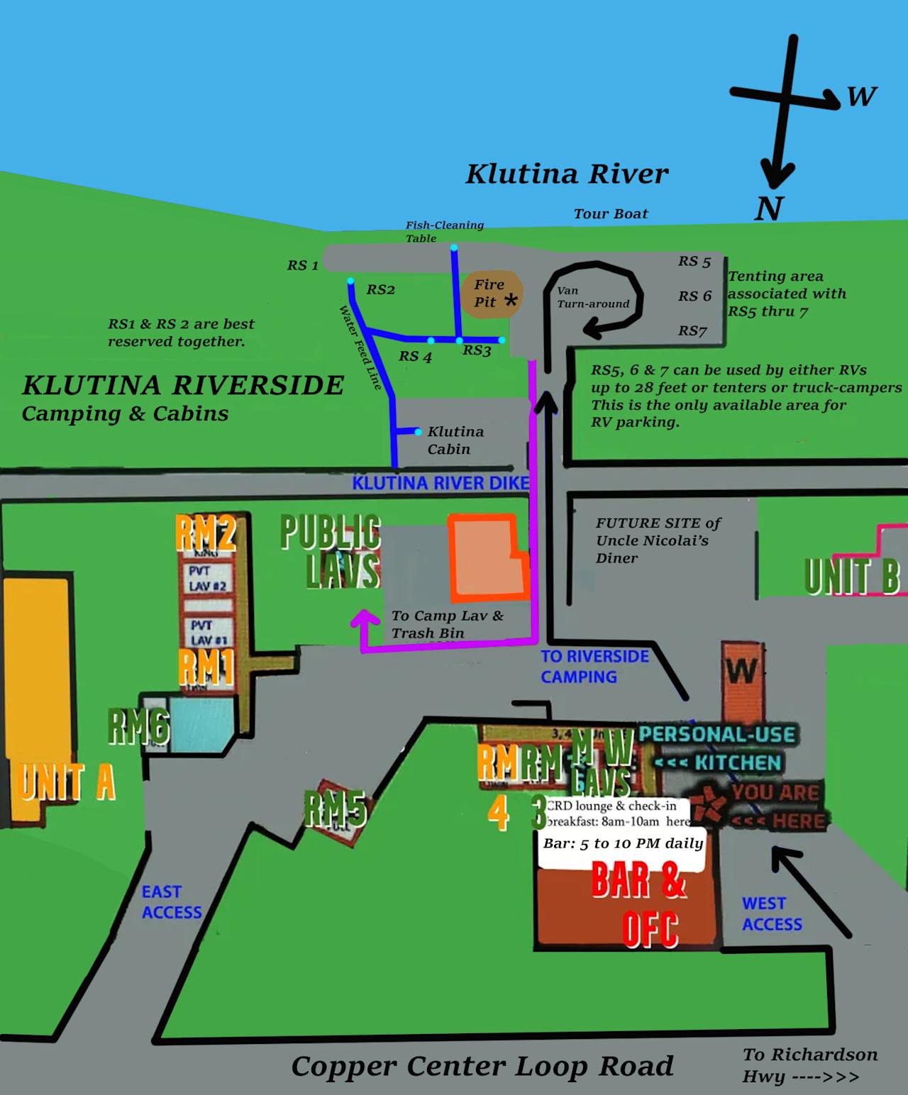 Klutina River secluded campsites