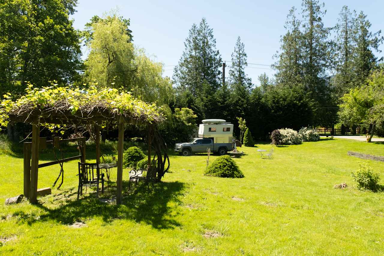view of campsite with back at the house