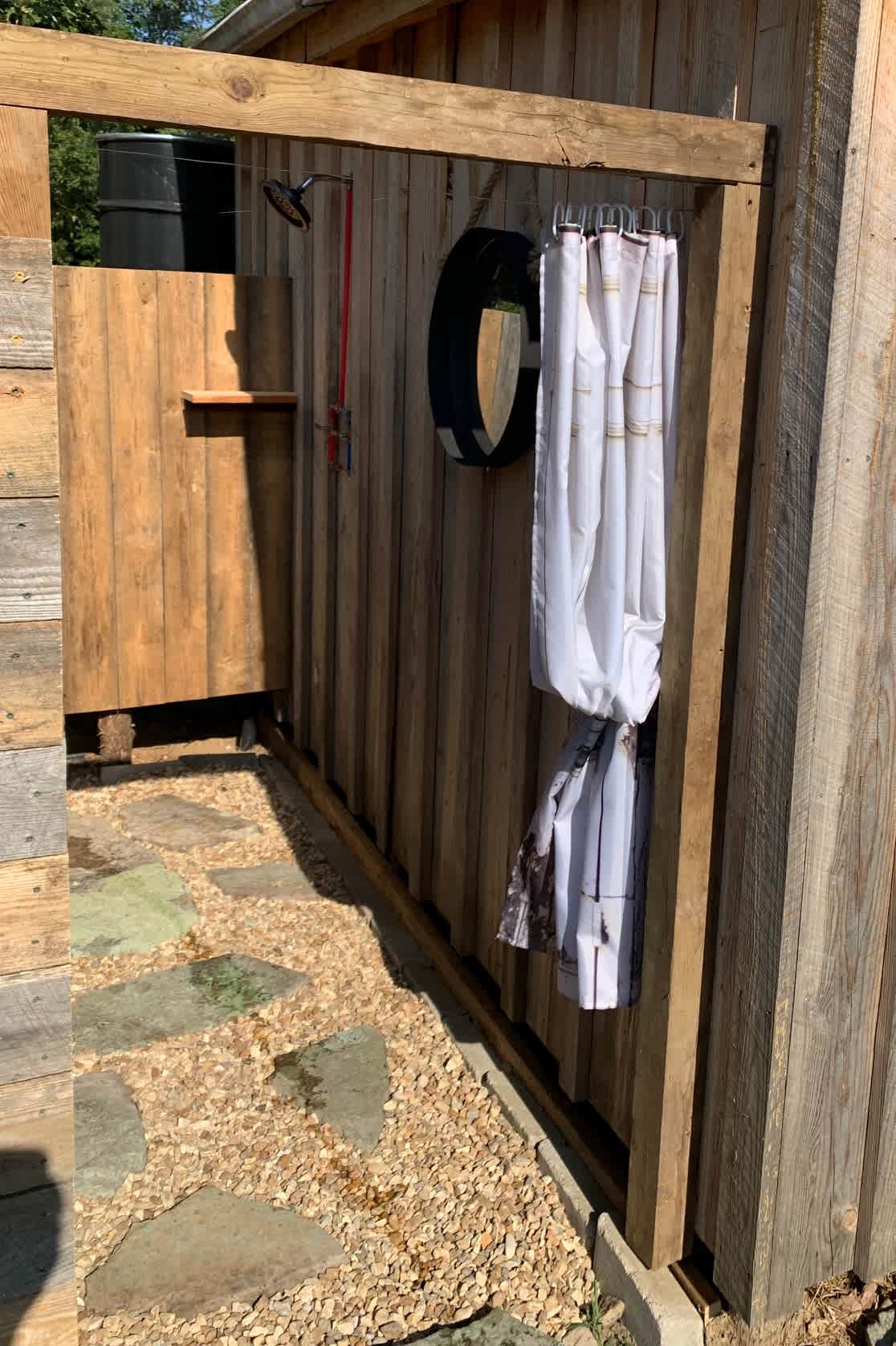 Outdoor shower available
