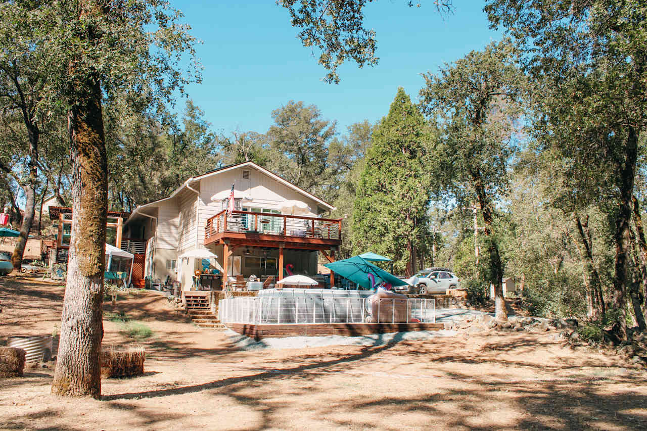 The home with the bathroom downstairs on the ground level is within a short walking distance