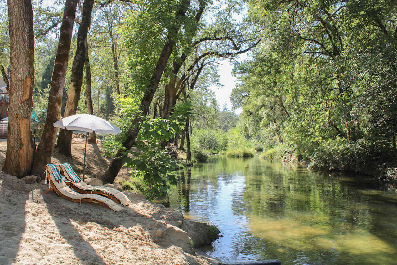 The creek extends along the entire property, so plenty of space to tube around!