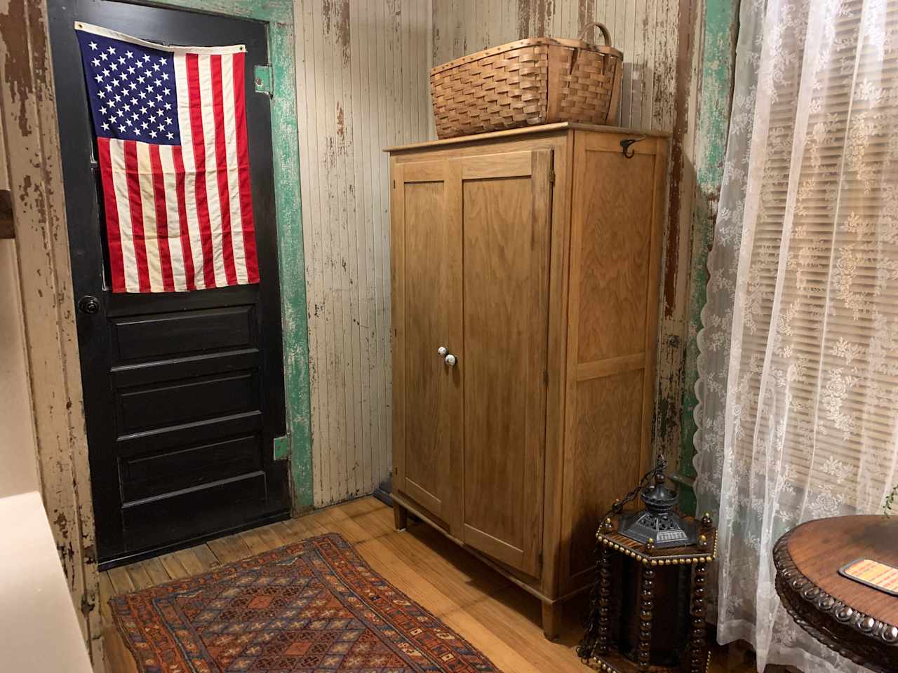 Wardrobe by bathroom for your storage. 