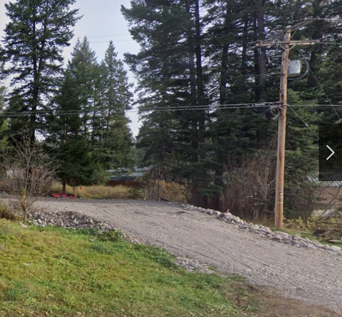 Road View of gravel RV sites