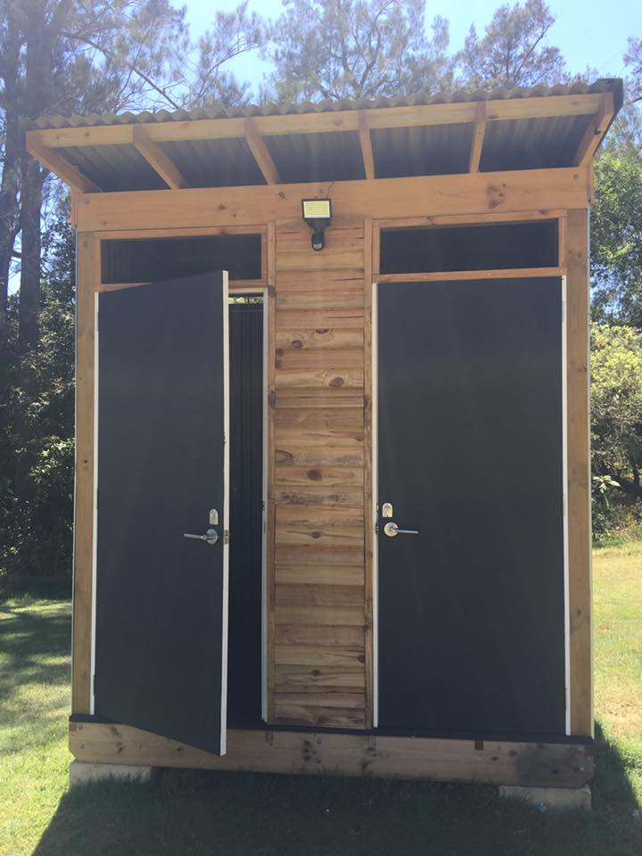 Coin operated hot showers