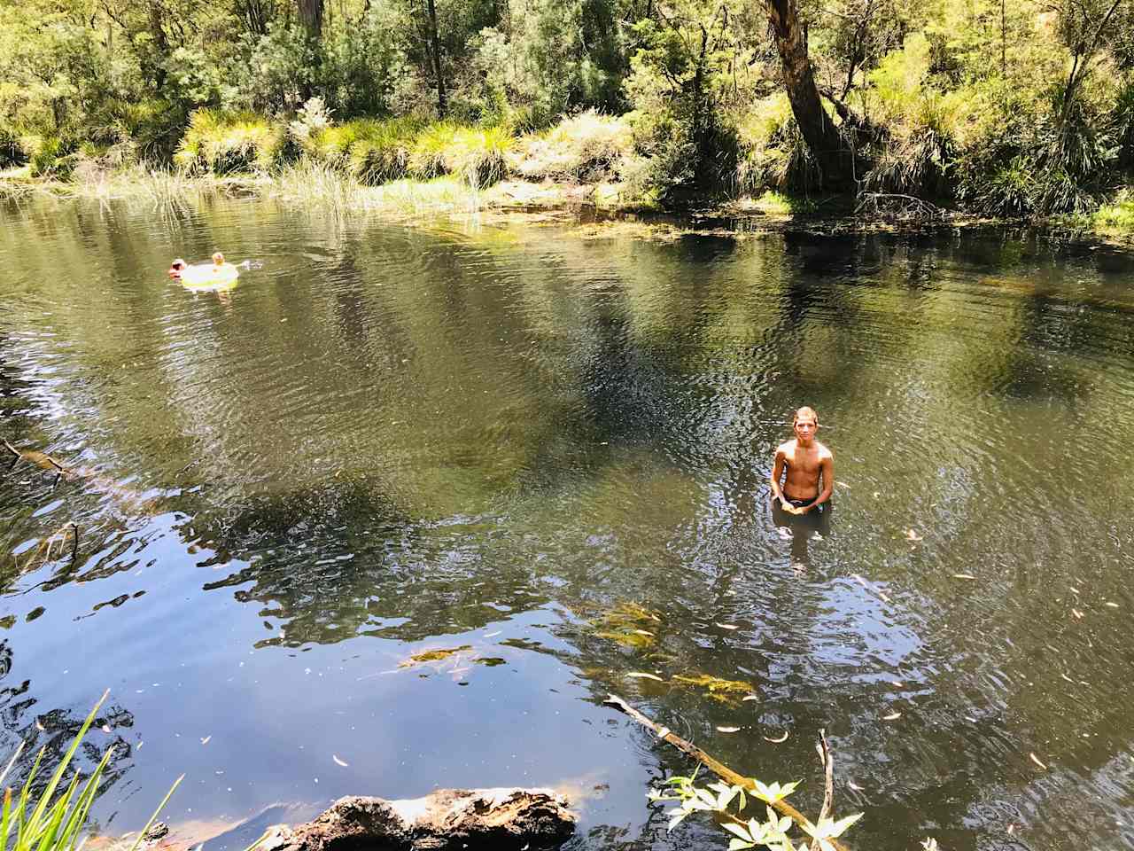 swimming in the river
