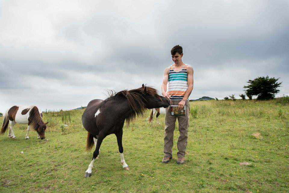 One of the ponies checking out Doug.
