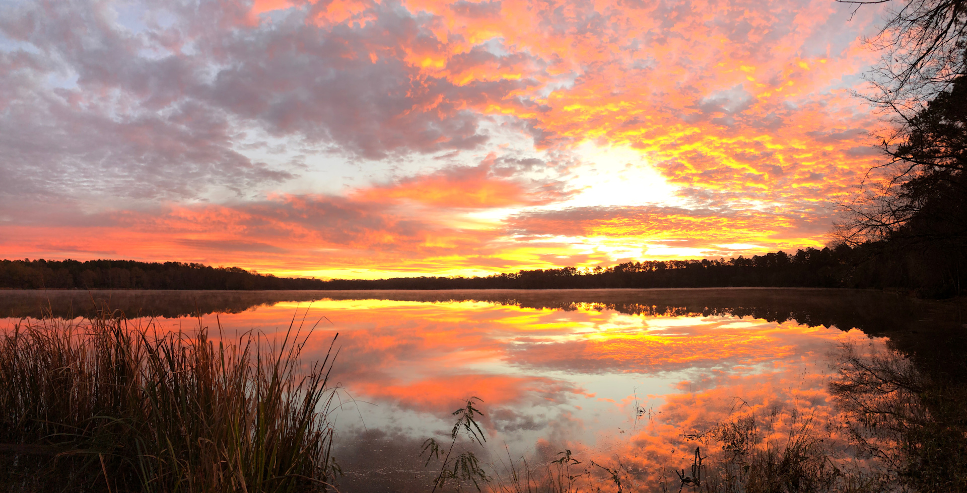 We face east so we get some beautiful sunrises over the lake. I believe this one was on Easter Sunday one year.