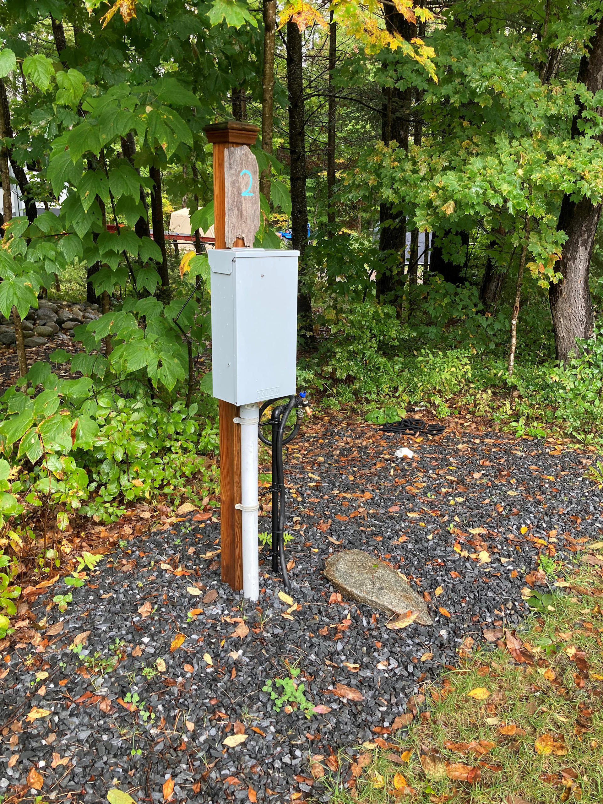 Water, electric, sewer connections at Site 2.