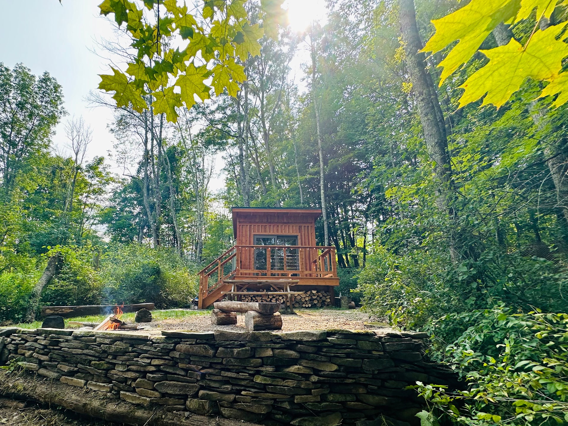 Exterior of the Forest Cabin, which is insulated with hemp!