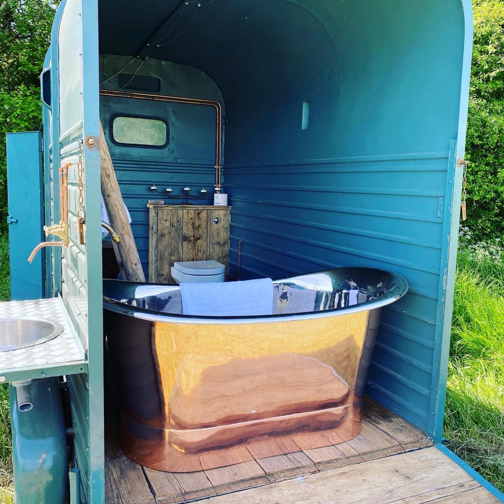Bell tent and Beryl Bathroom