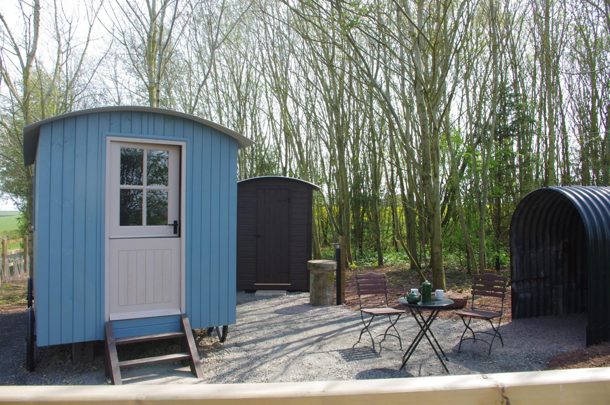 Shepherd's Hut at Broadmeadow Glamping. 