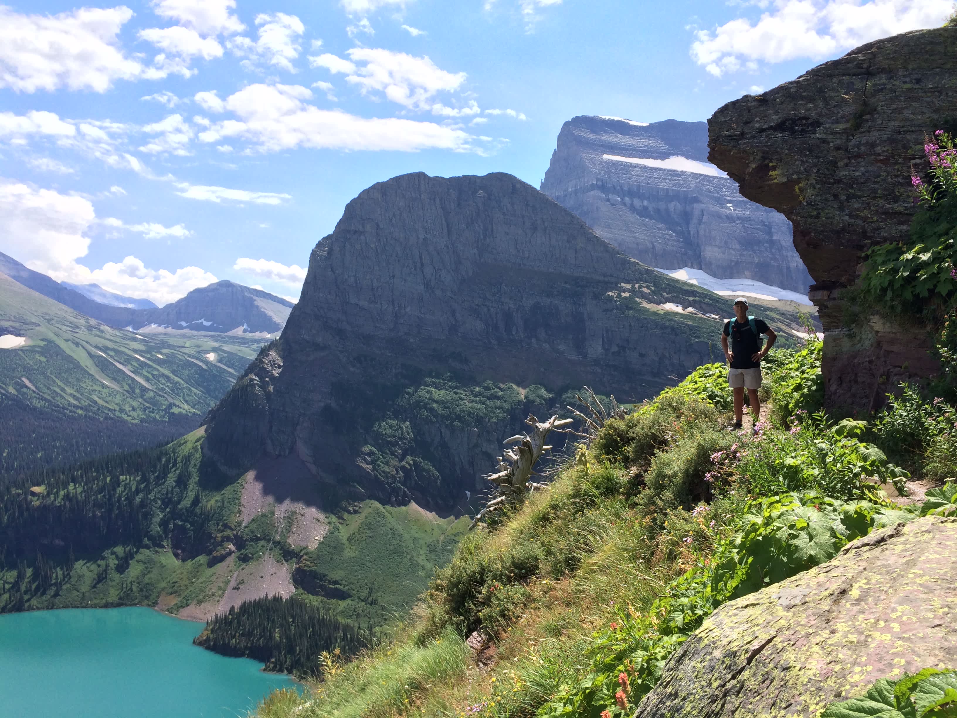 The view while hiking Many Glacier Area.